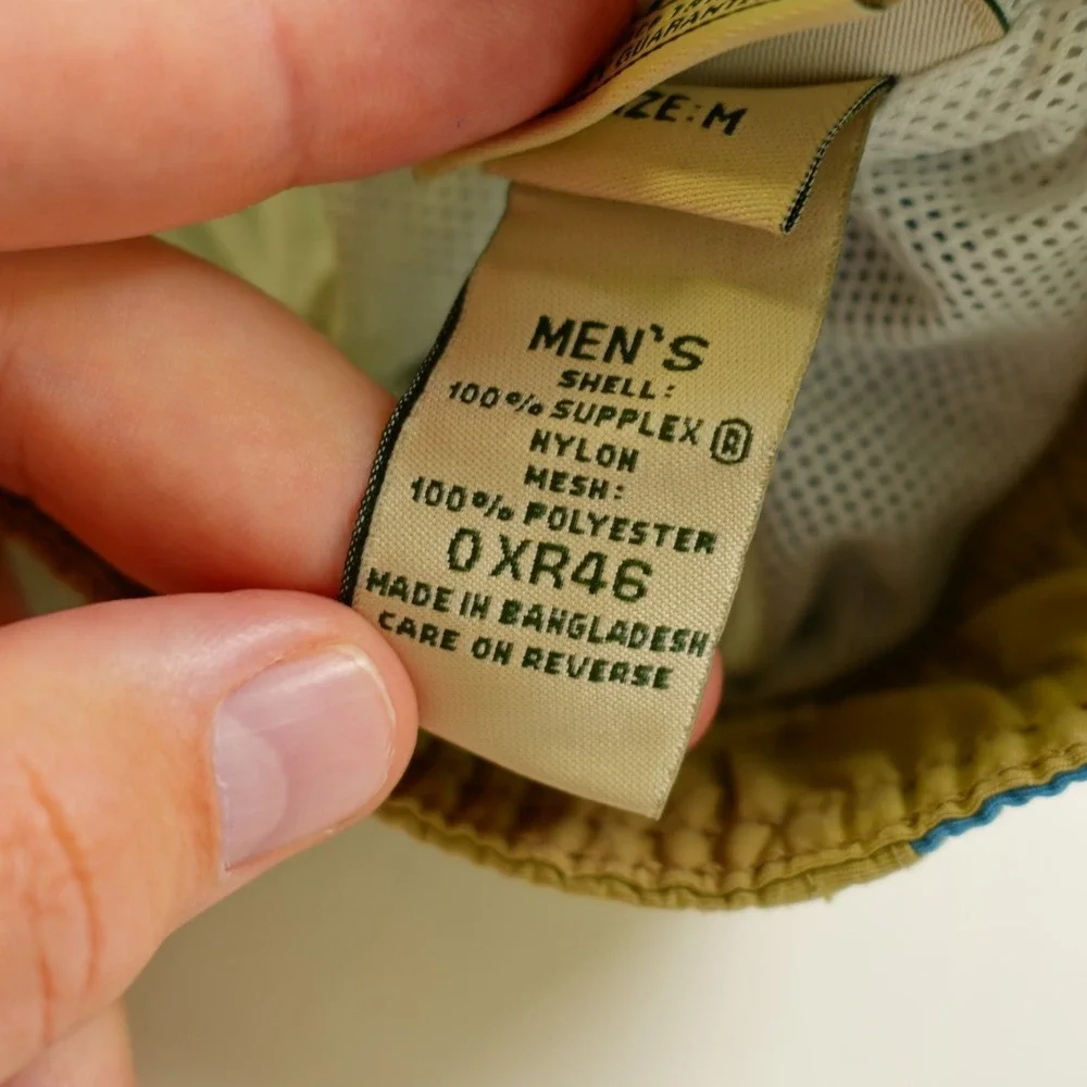 L.L. Bean Tan Blue Men's Swim Trunks Mesh Lined -0XR46  34 / 6- Nylon‎ Mid Rise